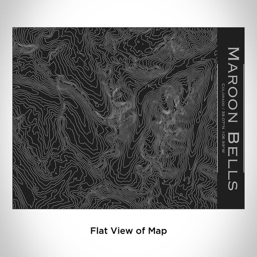 Rendered View of Maroon Bells Colorado Map Engraving on 20oz Stainless Steel Insulated Bottle with Bamboo Top in Black