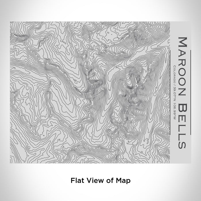 Rendered View of Maroon Bells Colorado Map Engraving on 20oz Stainless Steel Insulated Bottle with Bamboo Top