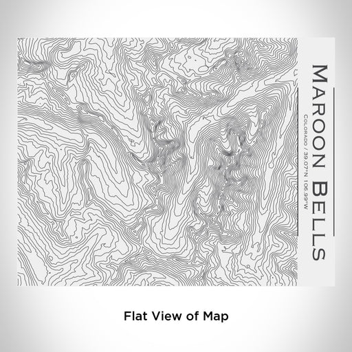 Rendered View of Maroon Bells Colorado Map Engraving on 20oz Stainless Steel Insulated Bottle with Bamboo Top in White