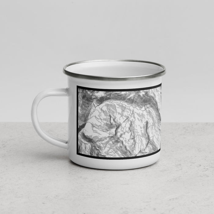 Left View Custom Maroon Bells Colorado Map Enamel Mug in Classic