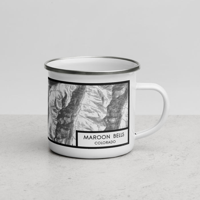 Right View Custom Maroon Bells Colorado Map Enamel Mug in Classic