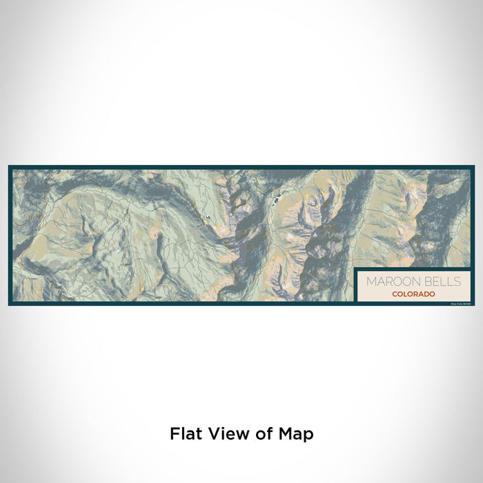 Flat View of Map Custom Maroon Bells Colorado Map Enamel Mug in Woodblock