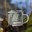 Right View Custom Maroon Bells Colorado Map Enamel Mug in Woodblock on Grass With Trees in Background