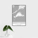 16x24 Martha's Vineyard Massachusetts Map Print Portrait Orientation in Classic Style With Tropical Plant Leaves in Water