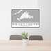 24x36 Martha's Vineyard Massachusetts Map Print Lanscape Orientation in Classic Style Behind 2 Chairs Table and Potted Plant