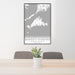 24x36 Martha's Vineyard Massachusetts Map Print Portrait Orientation in Classic Style Behind 2 Chairs Table and Potted Plant