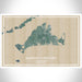 Martha's Vineyard Massachusetts Map Print Landscape Orientation in Afternoon Style With Shaded Background