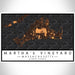 Martha's Vineyard Massachusetts Map Print Landscape Orientation in Ember Style With Shaded Background