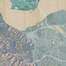 Martinez California Map Print in Afternoon Style Zoomed In Close Up Showing Details