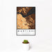 12x18 Martinez California Map Print Portrait Orientation in Ember Style With Small Cactus Plant in White Planter