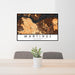 24x36 Martinez California Map Print Landscape Orientation in Ember Style Behind 2 Chairs Table and Potted Plant