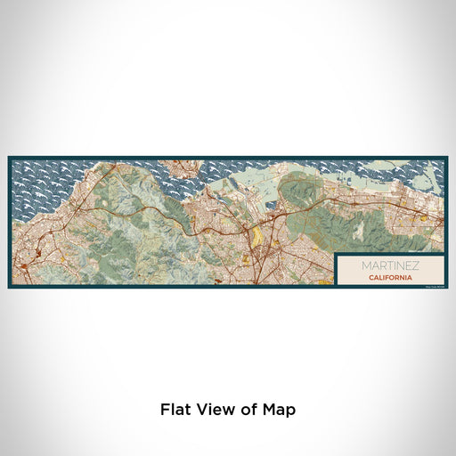 Flat View of Map Custom Martinez California Map Enamel Mug in Woodblock