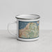 Left View Custom Martinez California Map Enamel Mug in Woodblock