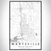 Marysville Washington Map Print Portrait Orientation in Classic Style With Shaded Background