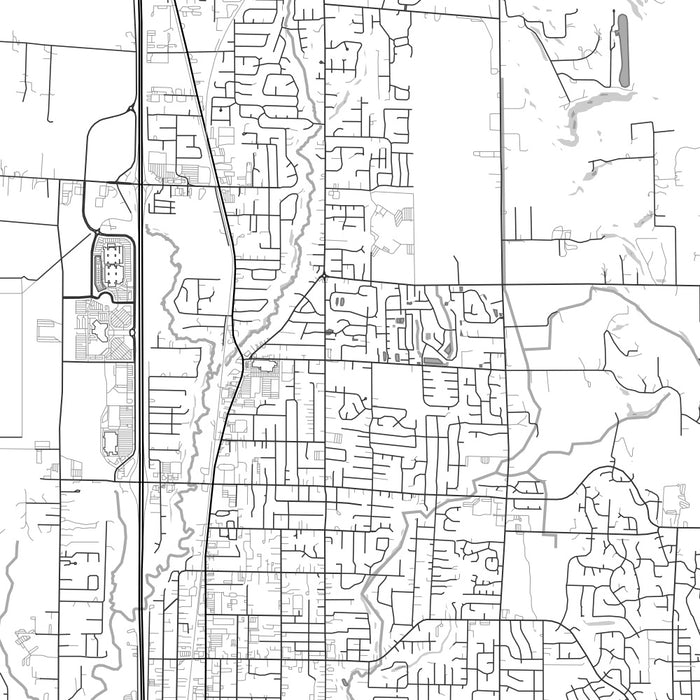 Marysville Washington Map Print in Classic Style Zoomed In Close Up Showing Details