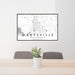 24x36 Marysville Washington Map Print Landscape Orientation in Classic Style Behind 2 Chairs Table and Potted Plant