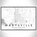Marysville Washington Map Print Landscape Orientation in Classic Style With Shaded Background