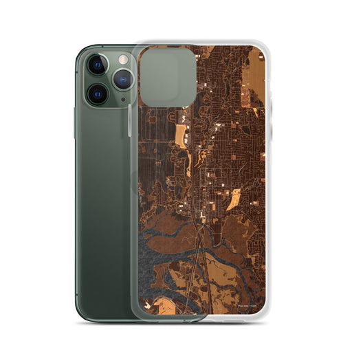Custom Marysville Washington Map Phone Case in Ember on Table with Laptop and Plant