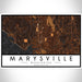 Marysville Washington Map Print Landscape Orientation in Ember Style With Shaded Background