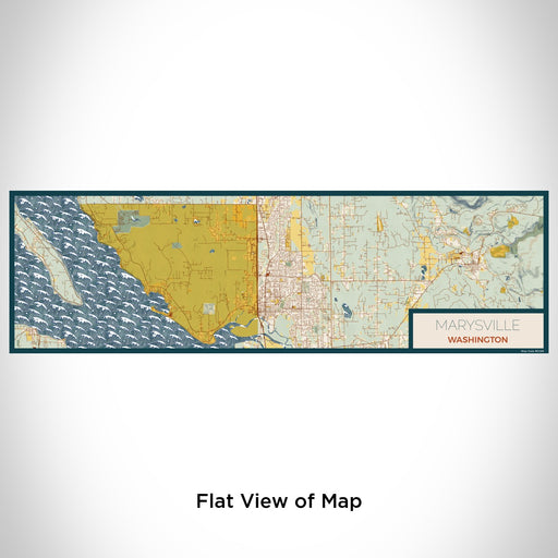 Flat View of Map Custom Marysville Washington Map Enamel Mug in Woodblock
