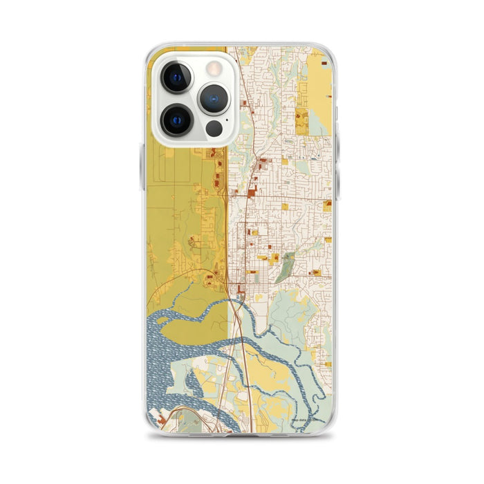 Custom Marysville Washington Map iPhone 12 Pro Max Phone Case in Woodblock