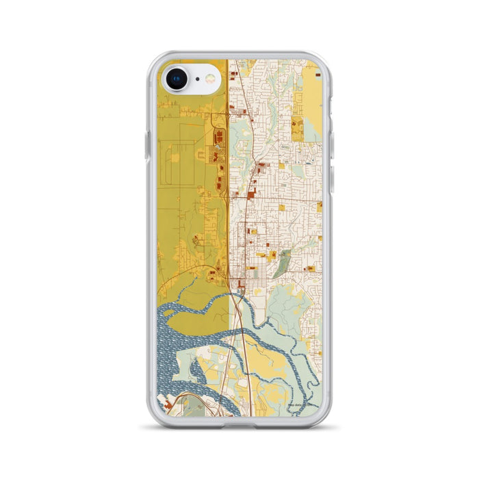 Custom Marysville Washington Map iPhone SE Phone Case in Woodblock