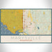 Marysville Washington Map Print Landscape Orientation in Woodblock Style With Shaded Background