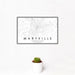 12x18 Maryville Tennessee Map Print Landscape Orientation in Classic Style With Small Cactus Plant in White Planter