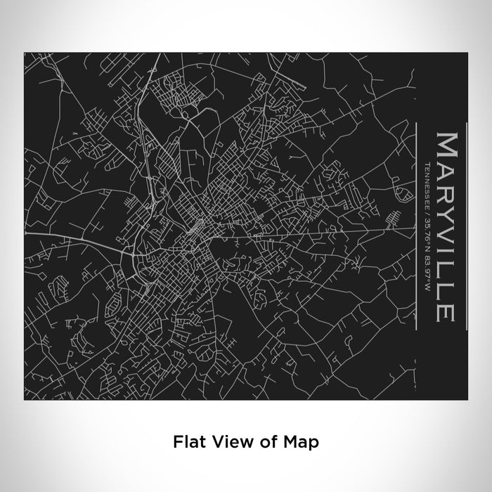 Rendered View of Maryville Tennessee Map Engraving on 20oz Stainless Steel Insulated Bottle with Bamboo Top in Black