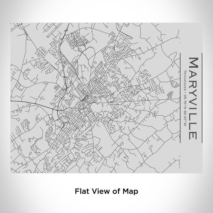 Rendered View of Maryville Tennessee Map Engraving on 20oz Stainless Steel Insulated Bottle with Bamboo Top