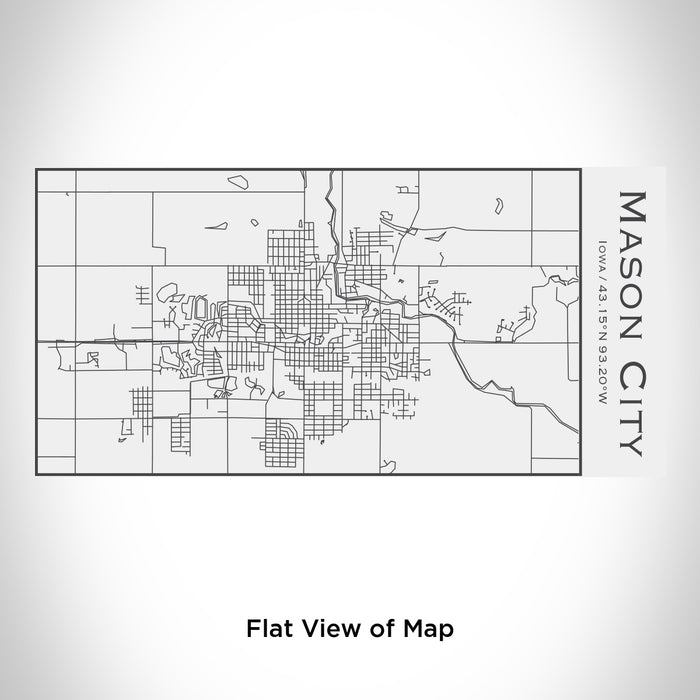 Rendered View of Mason City Iowa Map Engraving on 17oz Stainless Steel Insulated Cola Bottle in White