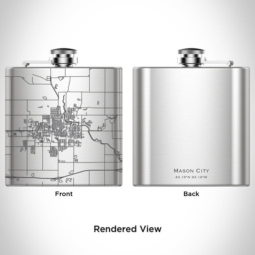 Rendered View of Mason City Iowa Map Engraving on undefined
