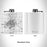 Rendered View of Mason City Iowa Map Engraving on 6oz Stainless Steel Flask in White