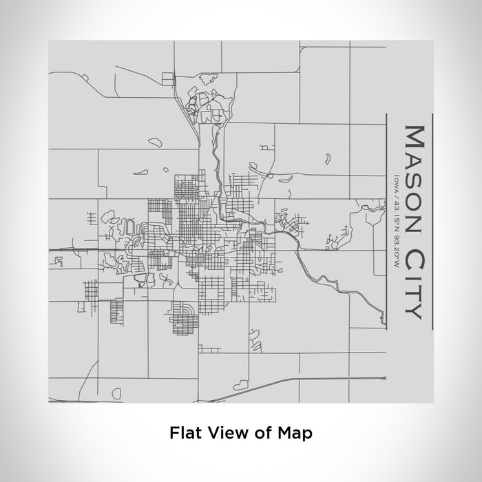 Rendered View of Mason City Iowa Map Engraving on 17oz Stainless Steel Insulated Tumbler