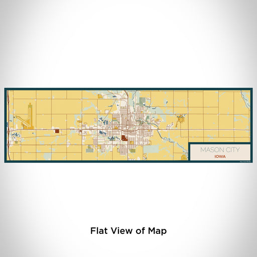 Flat View of Map Custom Mason City Iowa Map Enamel Mug in Woodblock