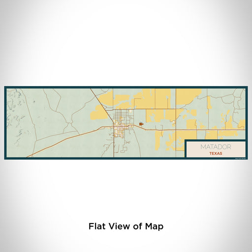 Flat View of Map Custom Matador Texas Map Enamel Mug in Woodblock