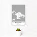 12x18 Maui Hawaii Map Print Portrait Orientation in Classic Style With Small Cactus Plant in White Planter