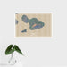 16x24 Maui Hawaii Map Print Landscape Orientation in Afternoon Style With Tropical Plant Leaves in Water