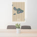 24x36 Maui Hawaii Map Print Portrait Orientation in Afternoon Style Behind 2 Chairs Table and Potted Plant