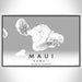 Maui Hawaii Map Print Landscape Orientation in Classic Style With Shaded Background