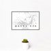 12x18 Mauna Kea Hawaii Map Print Landscape Orientation in Classic Style With Small Cactus Plant in White Planter