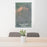24x36 Mauna Kea Hawaii Map Print Portrait Orientation in Afternoon Style Behind 2 Chairs Table and Potted Plant