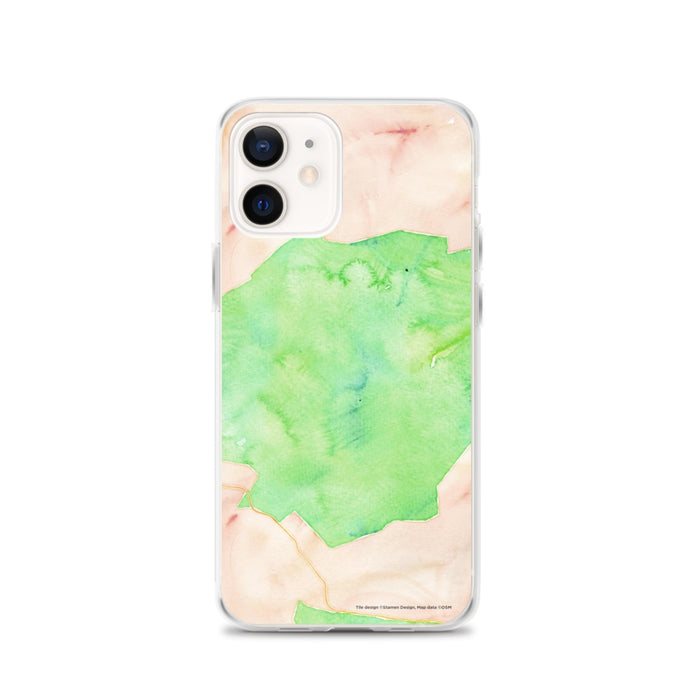 Custom Mauna Kea Hawaii Map iPhone 12 Phone Case in Watercolor