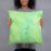 Person holding 18x18 Custom Mauna Kea Hawaii Map Throw Pillow in Watercolor
