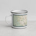 Left View Custom Mauna Kea Hawaii Map Enamel Mug in Woodblock