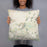Person holding 18x18 Custom Mauna Kea Hawaii Map Throw Pillow in Woodblock
