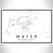 Mayer Minnesota Map Print Landscape Orientation in Classic Style With Shaded Background