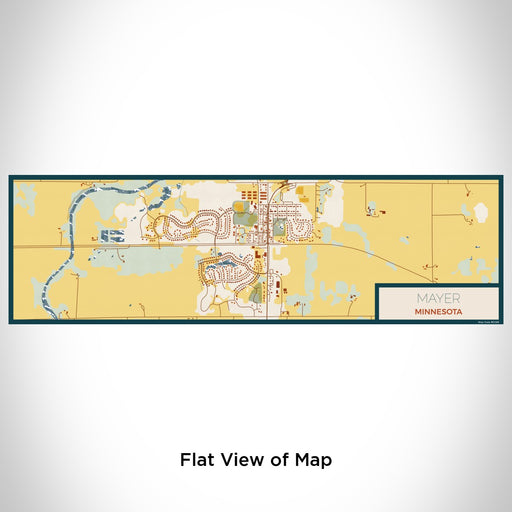 Flat View of Map Custom Mayer Minnesota Map Enamel Mug in Woodblock