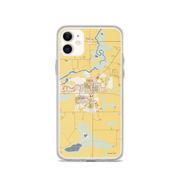 Custom iPhone 11 Mayer Minnesota Map Phone Case in Woodblock