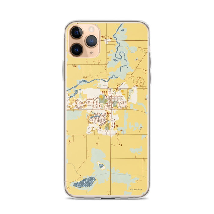 Custom iPhone 11 Pro Max Mayer Minnesota Map Phone Case in Woodblock